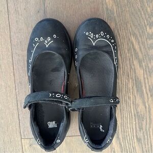 Camper, Black Mary Jane School Shoes with white lines, size 2